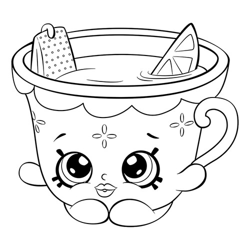 Shopkins Coloring Page: Tea, Honey and Lemon free printable Shopkins Coloring Pages coloring page
