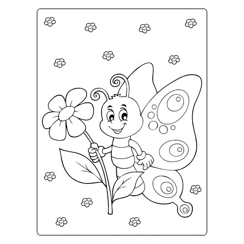 Página para colorear: Mariposa de cuento dibujo para colorear gratis de Mariposas – láminas para colorear. Mariposas y flores