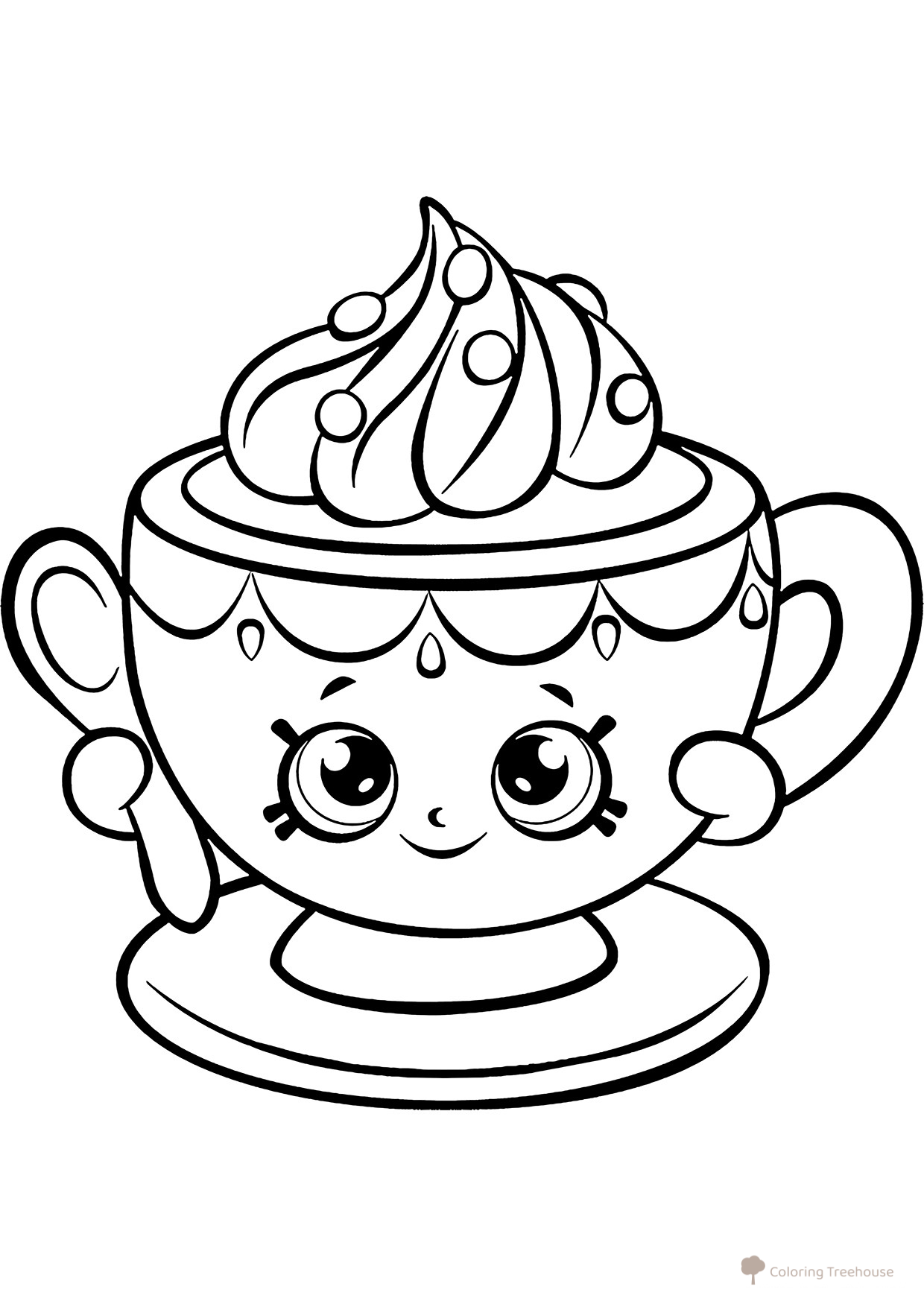 Shopkins Tiny Teacup Coloring Page free printable Shopkins Coloring Pages coloring page