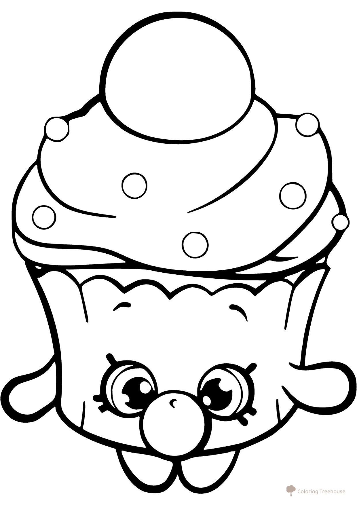 Shopkins Bubble Cupcake Coloring Page free printable Shopkins Coloring Pages coloring page