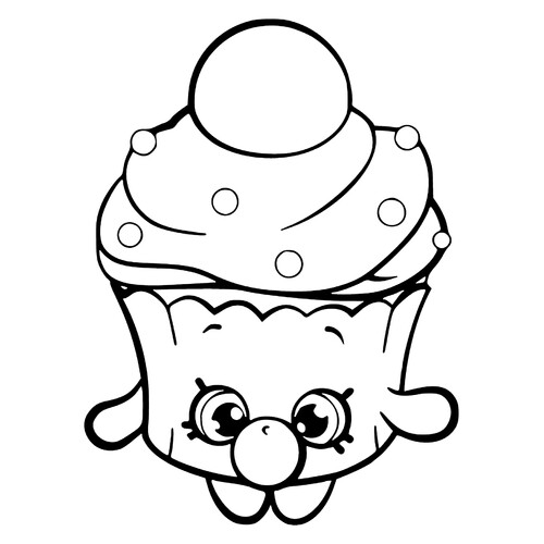 Shopkins Bubble Cupcake Coloring Page free printable Shopkins Coloring Pages coloring page