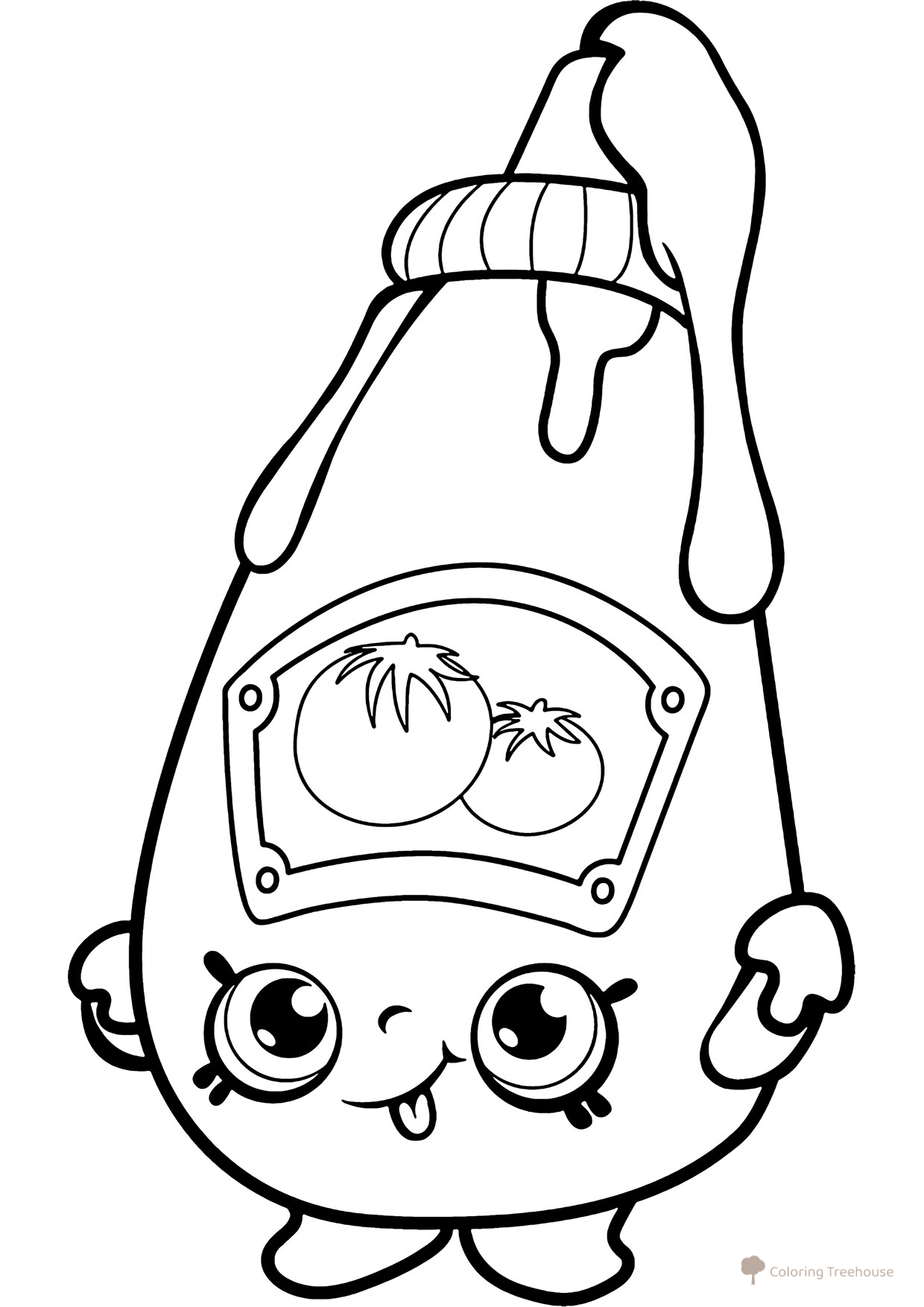 Página para colorear Shopkins: Ketchup Tommi dibujo para colorear gratis de Páginas para colorear de Shopkins