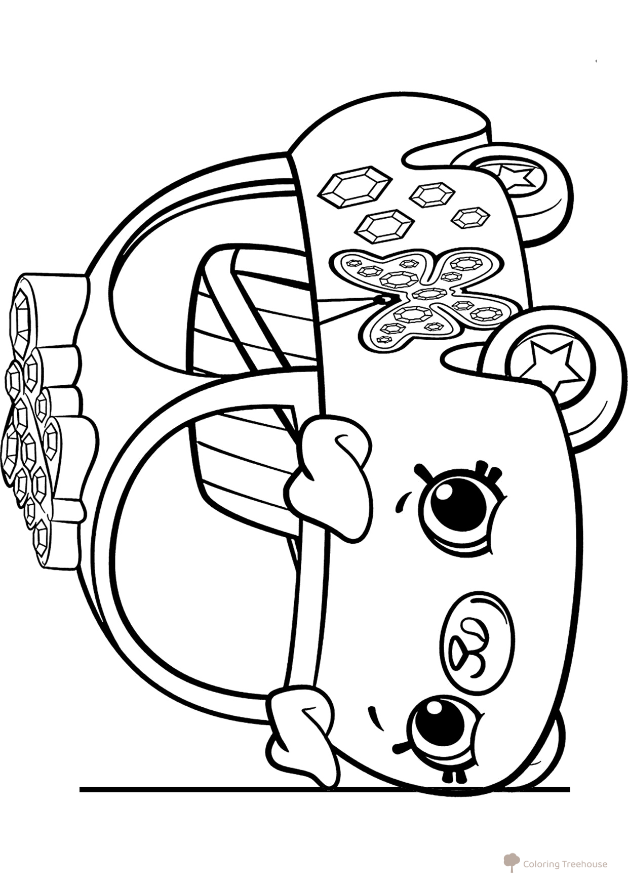 Página para colorear Shopkins: Coche Mariposa dibujo para colorear gratis de Páginas para colorear de Shopkins