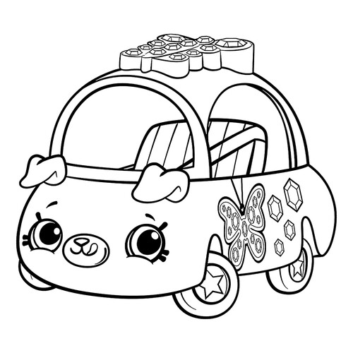 Página para colorear Shopkins: Coche Mariposa dibujo para colorear gratis de Páginas para colorear de Shopkins