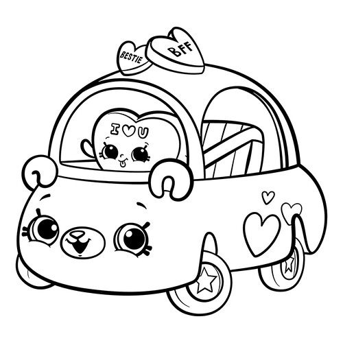 Shopkins Car Coloring Page for Girls free printable Shopkins Coloring Pages coloring page