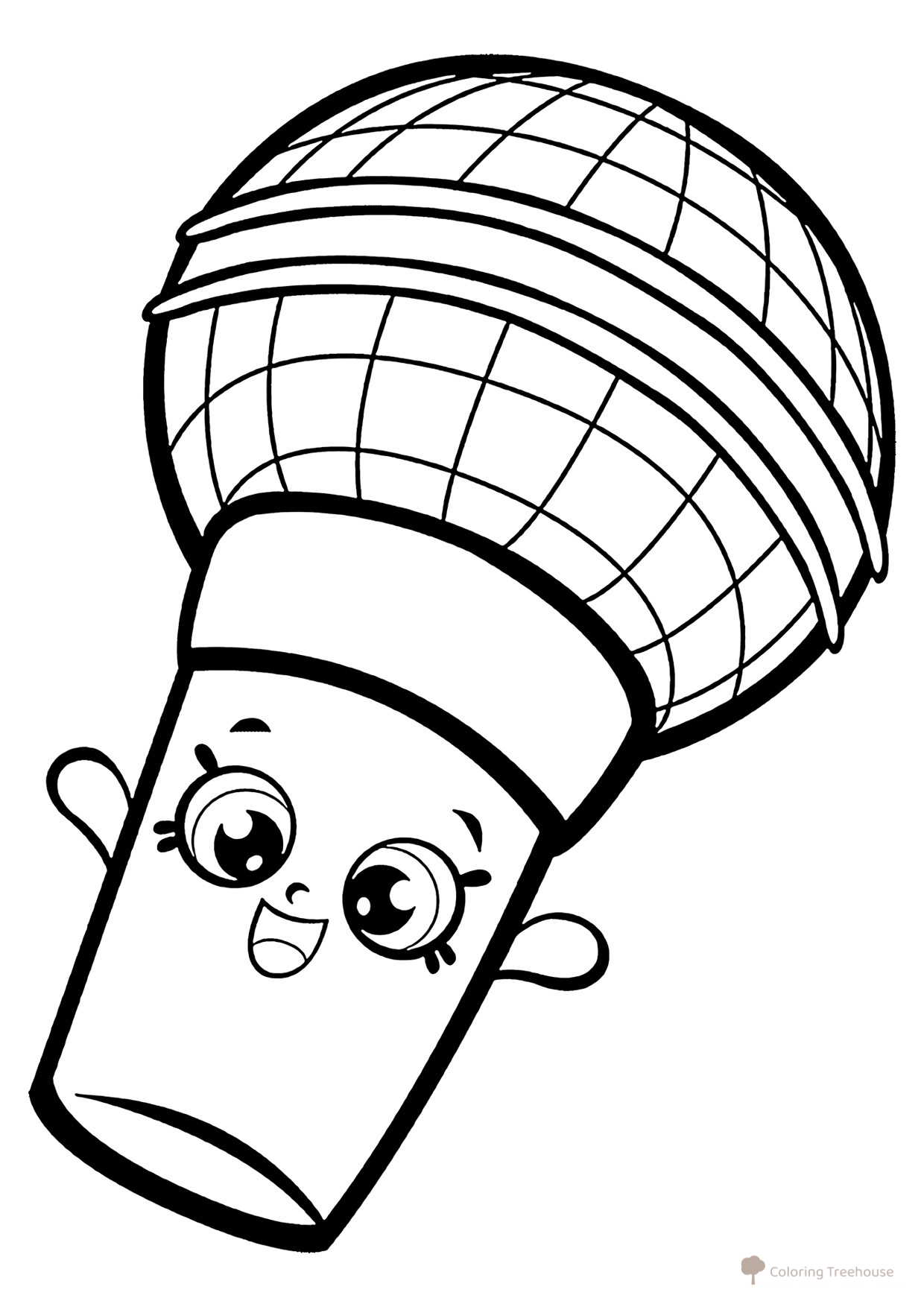 Página para colorear Shopkins: Micrófono Mike dibujo para colorear gratis de Páginas para colorear de Shopkins