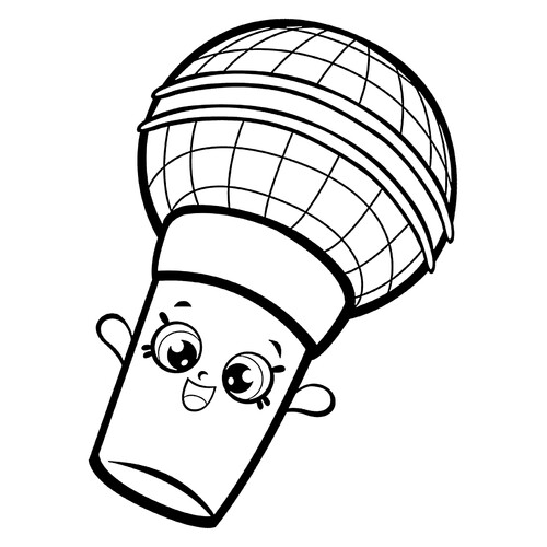 Página para colorear Shopkins: Micrófono Mike dibujo para colorear gratis de Páginas para colorear de Shopkins