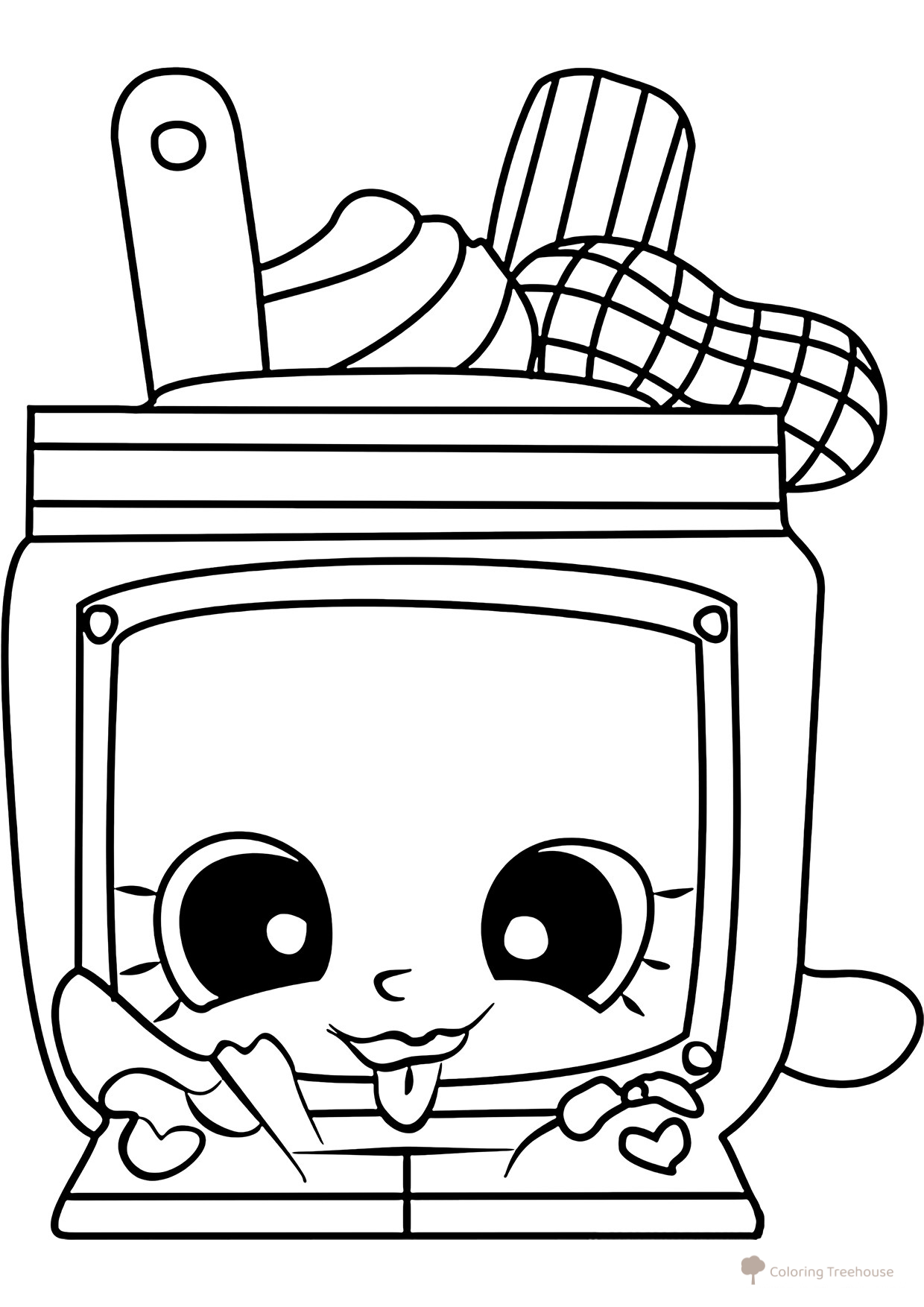 Página para colorear Shopkins: Mantequilla de Nueces dibujo para colorear gratis de Páginas para colorear de Shopkins