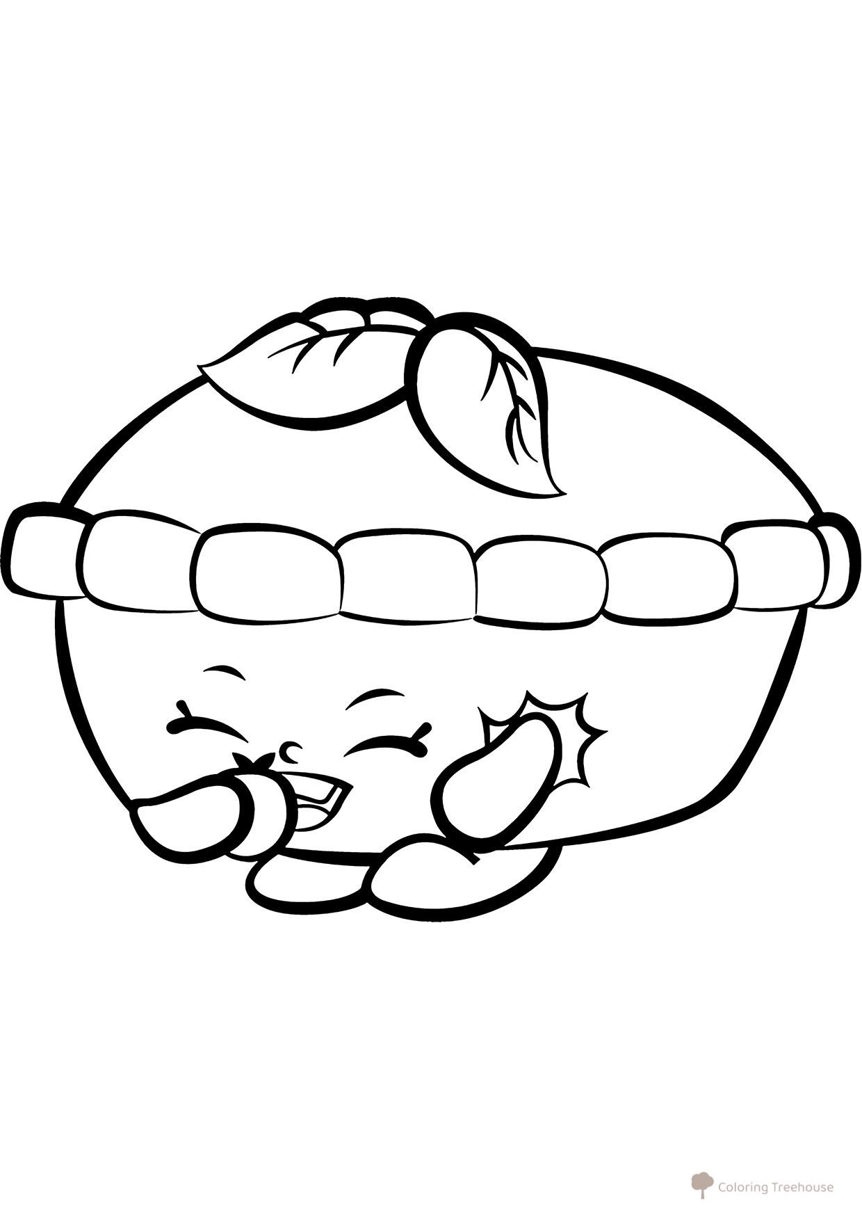 Shopkins Apple Pie Coloring Page free printable Shopkins Coloring Pages coloring page