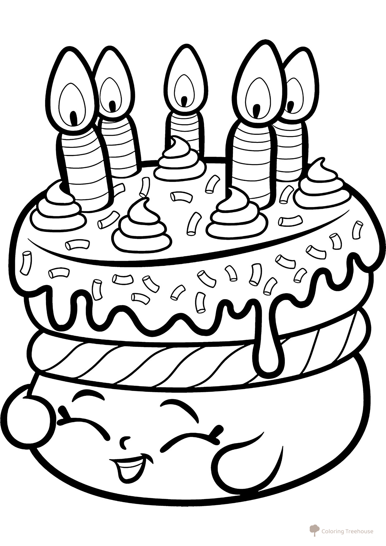 Página para colorear Shopkins — Deseos de cumpleaños dibujo para colorear gratis de Páginas para colorear de Shopkins