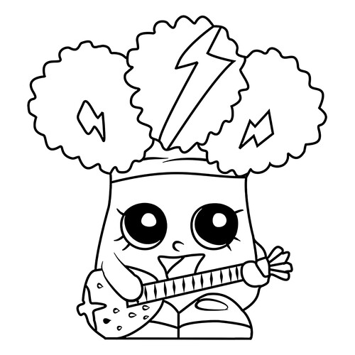 Shopkins Роккин Брок — раскраска 免费可打印Shopkins 涂色页涂色页