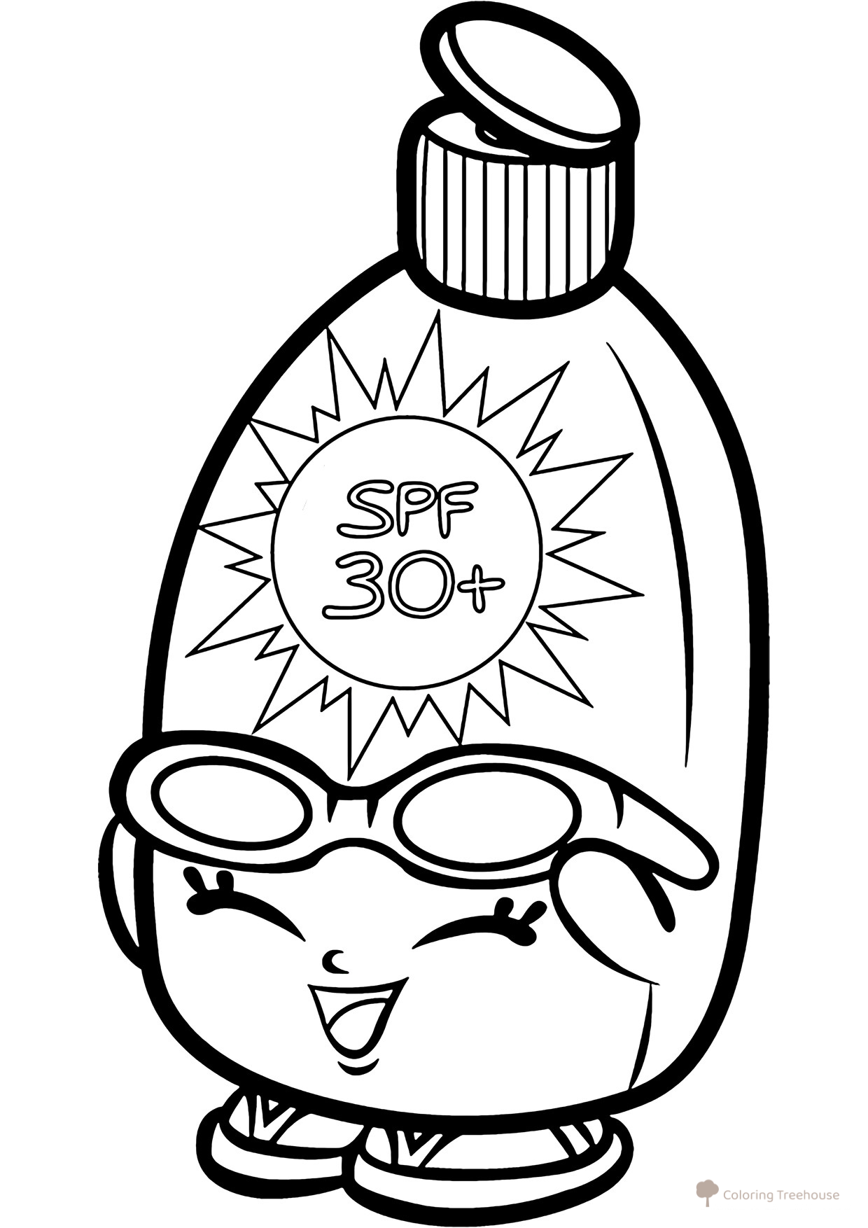 Página para colorear Shopkins: Crema solar dibujo para colorear gratis de Páginas para colorear de Shopkins