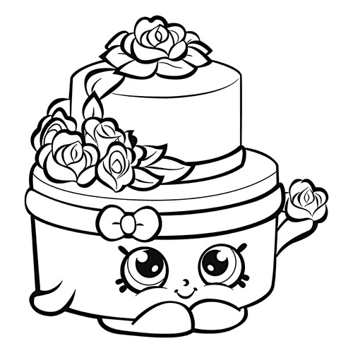 着色页:Shopkins(小店物语)——婚礼蛋糕 免费可打印Shopkins 涂色页涂色页
