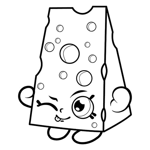 填色画:Shopkins(小小购物)——奶酪角色“Сыр Чизи” 免费可打印Shopkins 涂色页涂色页