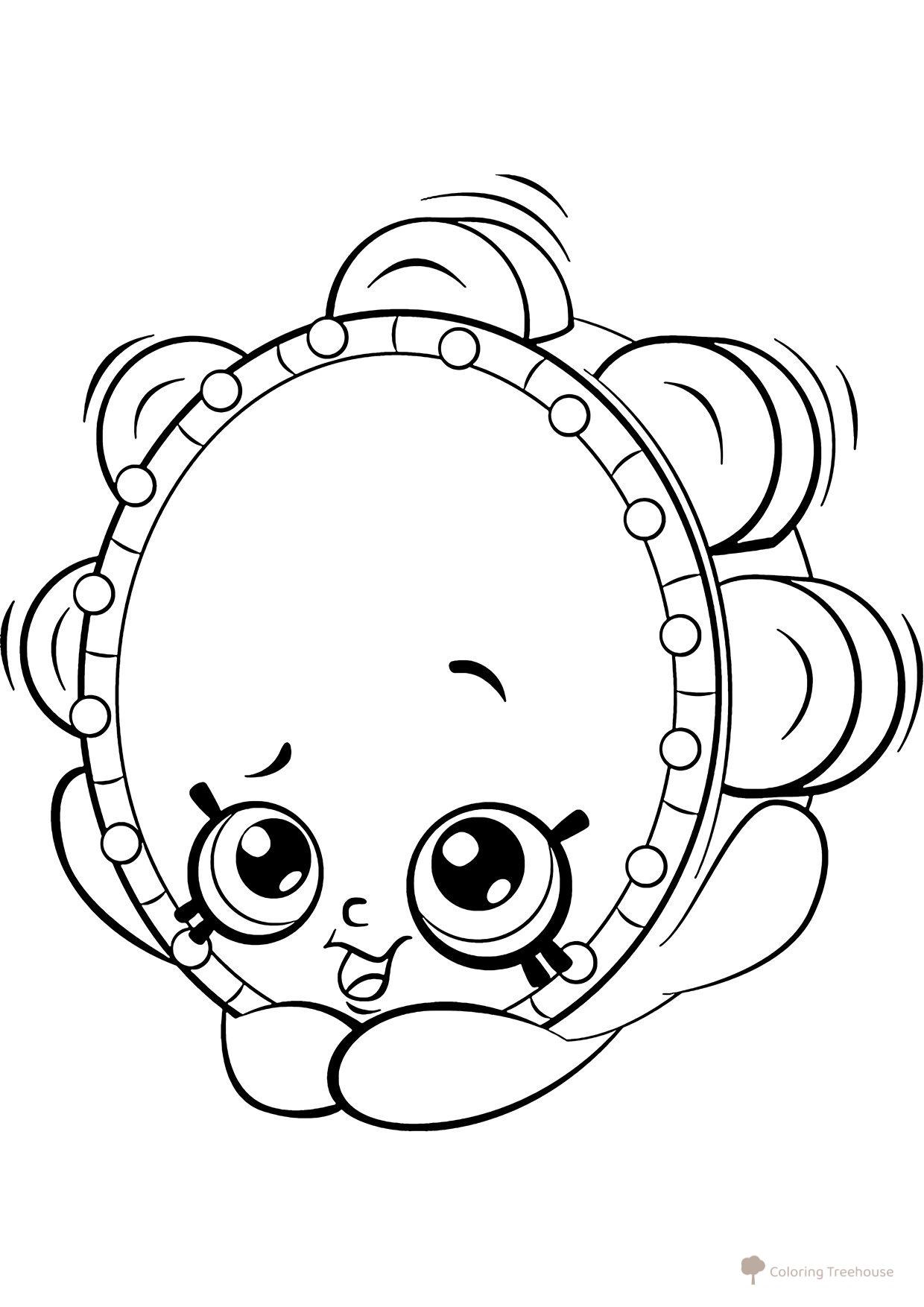Página para colorear Shopkins Tamburín dibujo para colorear gratis de Páginas para colorear de Shopkins