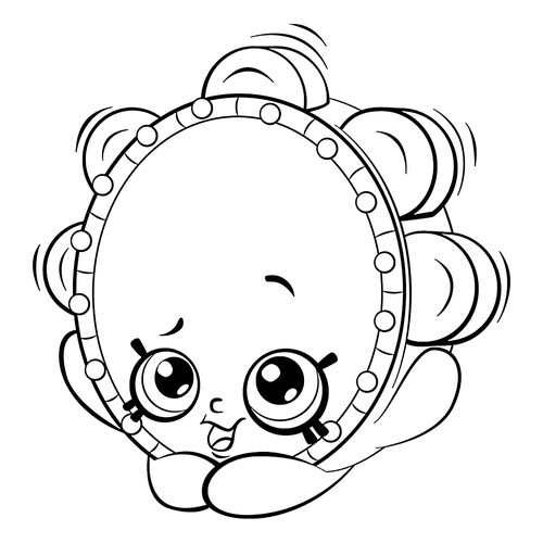 涂色页:Shopkins(小小超市)- 邦鼓(Tamburin) 免费可打印Shopkins 涂色页涂色页