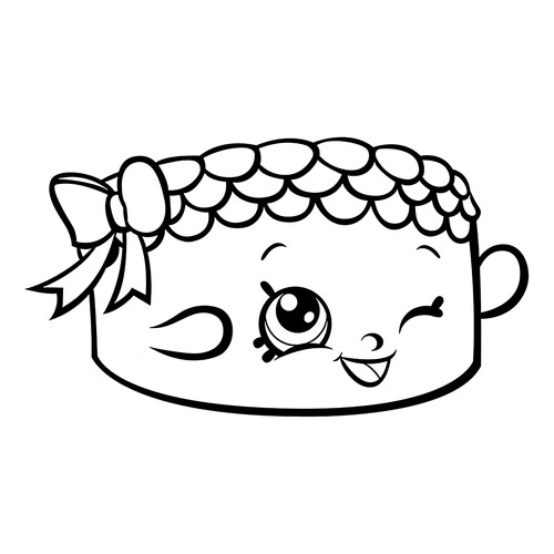 涂色页:Shopkins(小小购物)贝基蛋糕 免费可打印Shopkins 涂色页涂色页