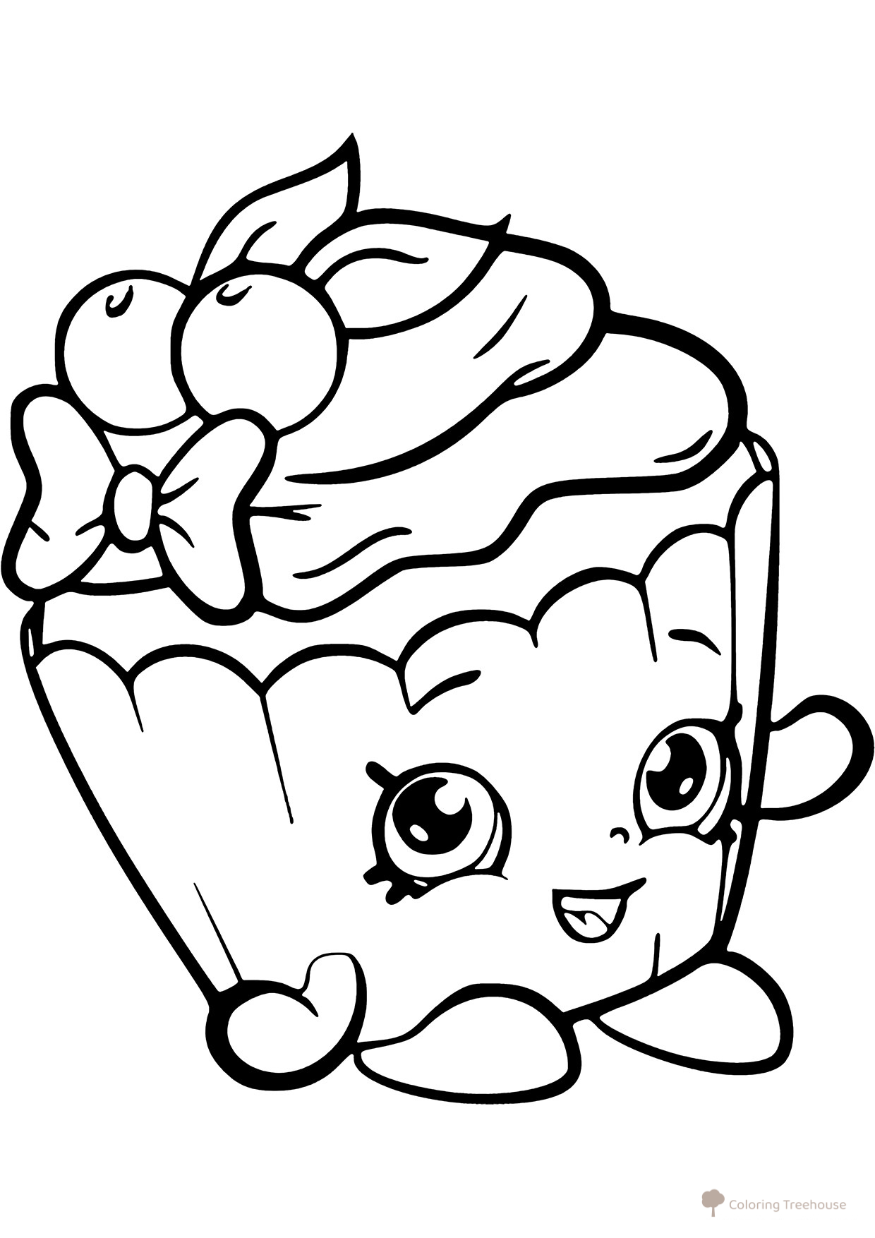 Shopkins Cherry Pastry Coloring Page free printable Shopkins Coloring Pages coloring page