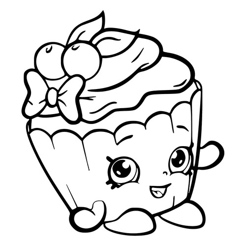着色页:Shopkins 樱桃小蛋糕 免费可打印Shopkins 涂色页涂色页