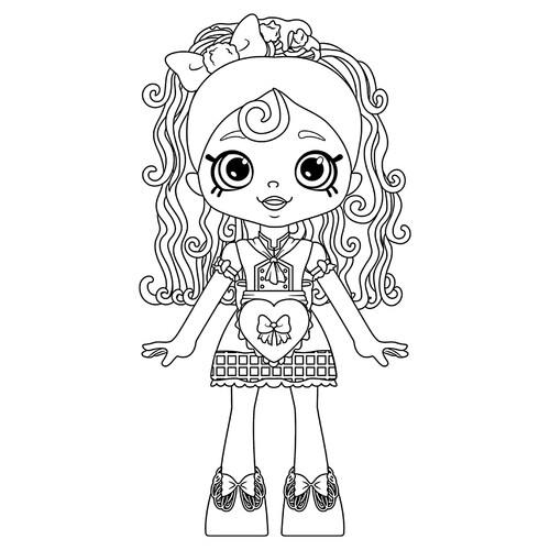 涂色页:意大利面苏(Spagetti Syu) 免费可打印Shopkins 涂色页涂色页