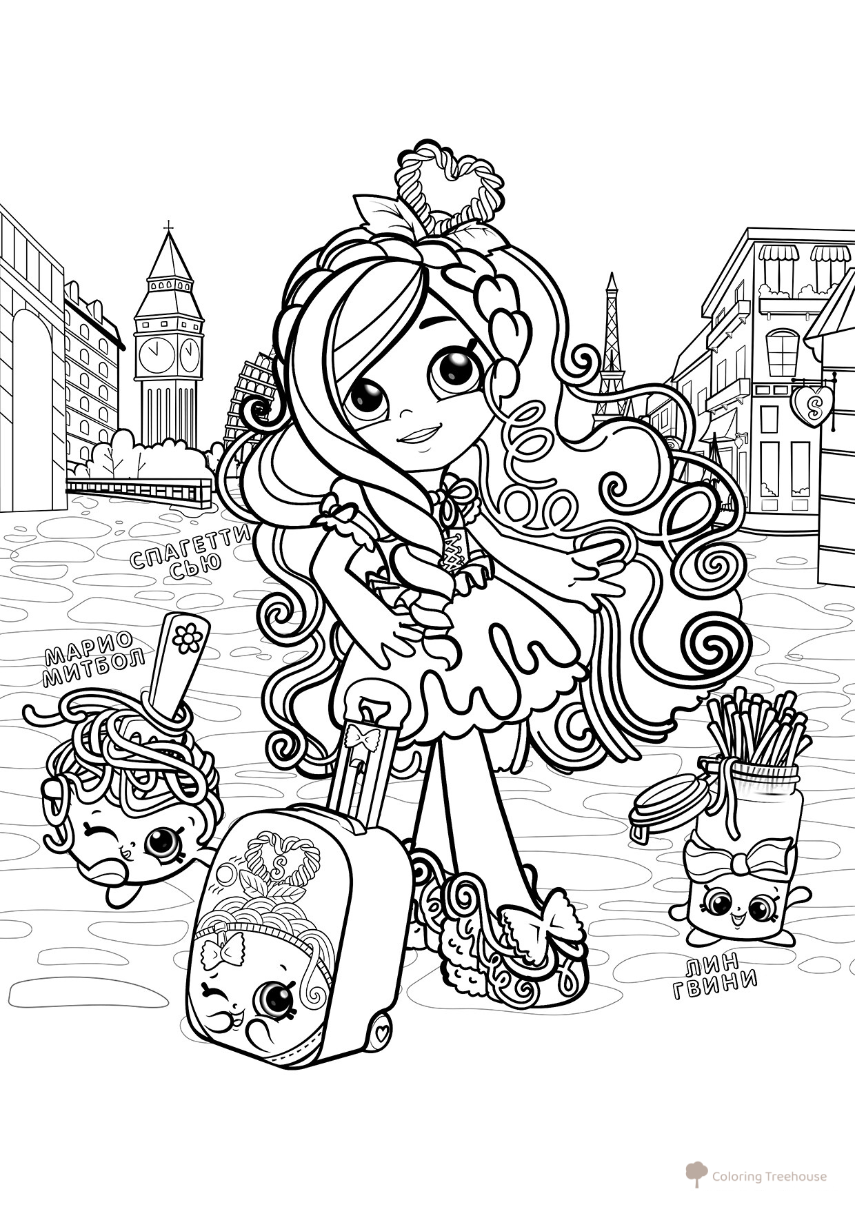 Spaghetti Sue Shopkins Coloring Page free printable Shopkins Coloring Pages coloring page