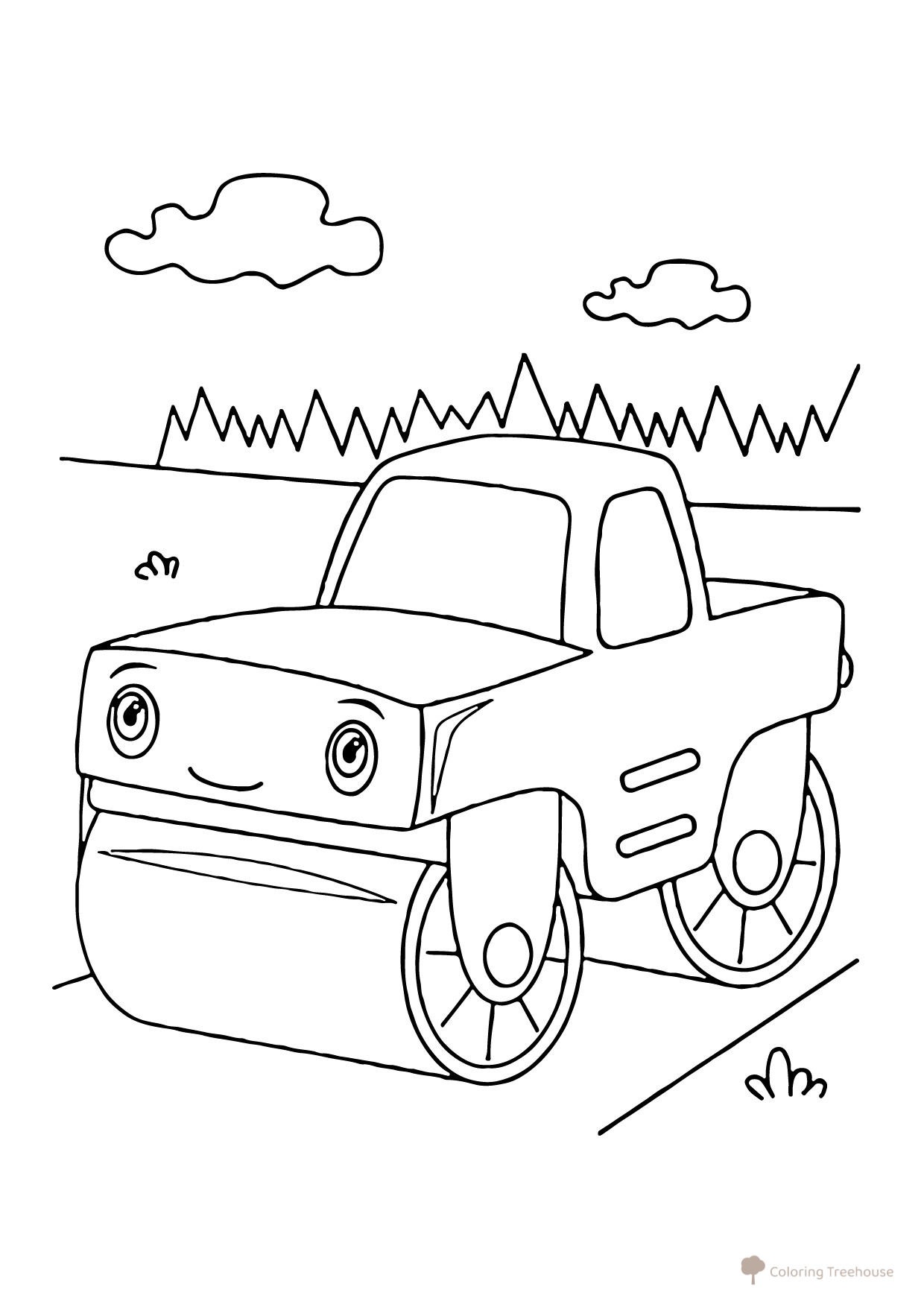Página para colorear 'El Rastrillo del Tractor Azul' dibujo para colorear gratis de Páginas para colorear de Tractor Azul