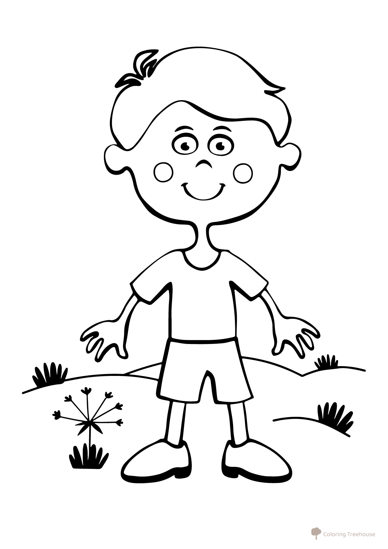 Boy from the Blue Tractor Coloring Page free printable Blue Tractor Coloring Pages coloring page