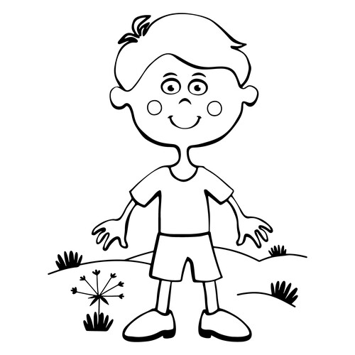 Boy from the Blue Tractor Coloring Page free printable Blue Tractor Coloring Pages coloring page