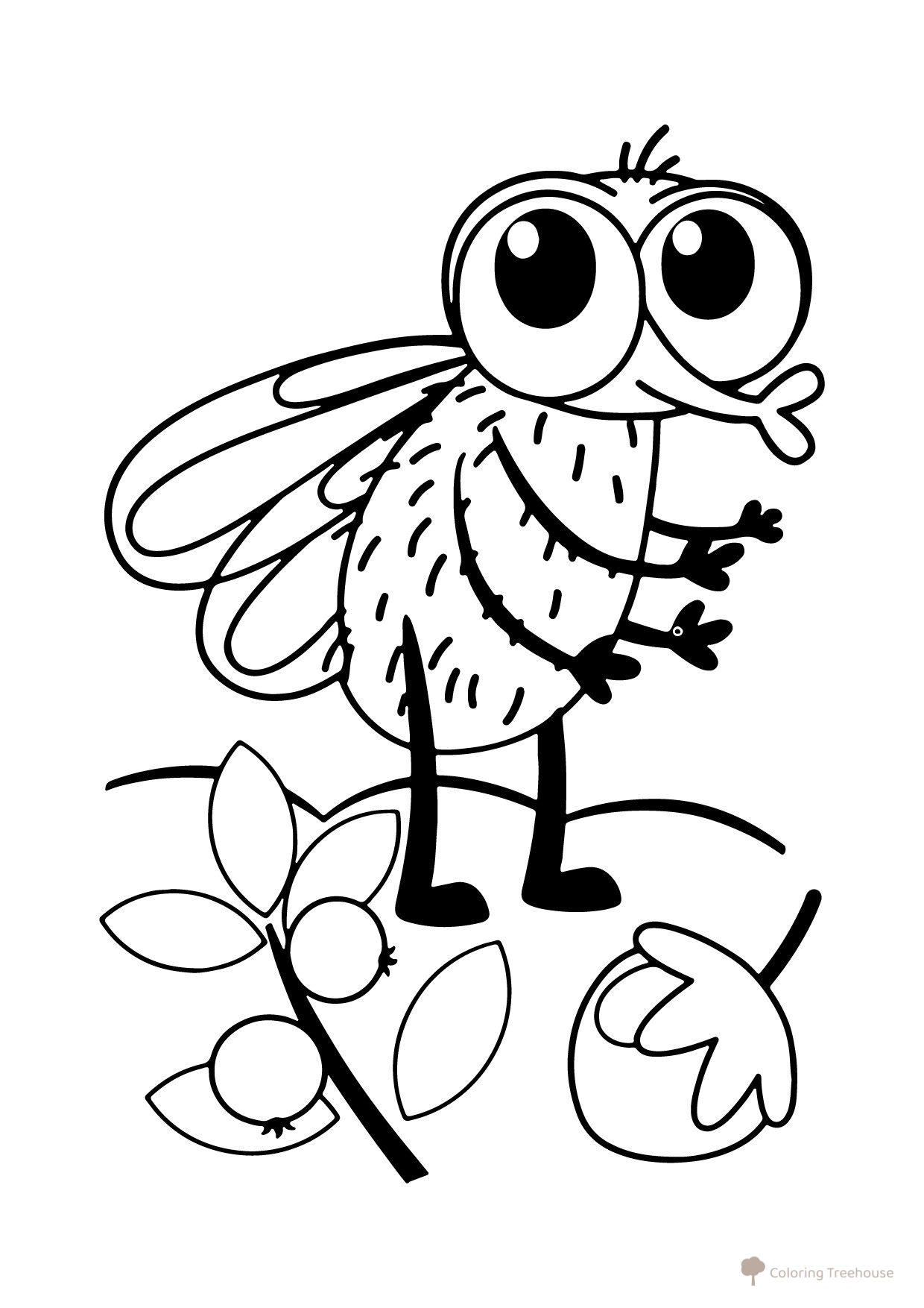 Dibujo para colorear: Mosca de El Tractor Azul dibujo para colorear gratis de Páginas para colorear de Tractor Azul