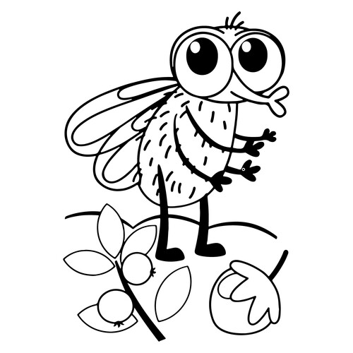 Dibujo para colorear: Mosca de El Tractor Azul dibujo para colorear gratis de Páginas para colorear de Tractor Azul