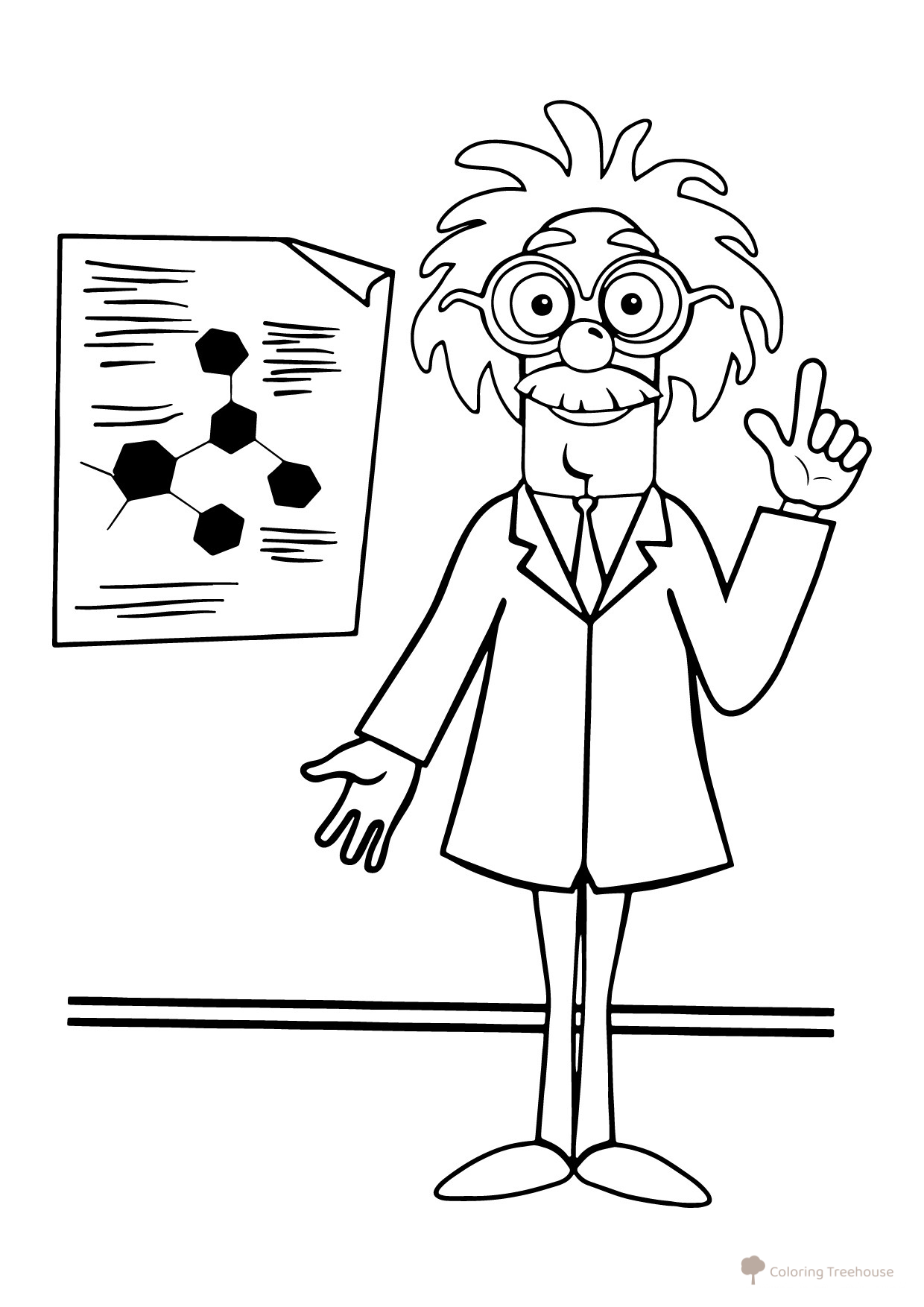 Professor from Blue Tractor Coloring Page free printable Blue Tractor Coloring Pages coloring page