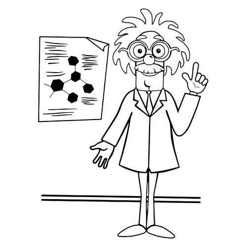 Professor from Blue Tractor Coloring Page free printable Blue Tractor Coloring Pages coloring page