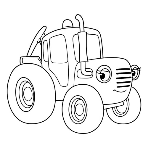 Página para colorear «Tractor rosa Mila» dibujo para colorear gratis de Páginas para colorear de Tractor Azul