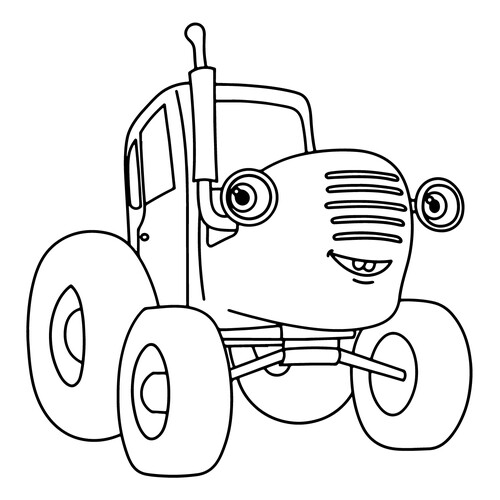 Gosha the Blue Tractor Coloring Page free printable Blue Tractor Coloring Pages coloring page