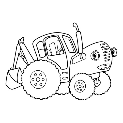 Blue Tractor Coloring Page on White Background free printable Blue Tractor Coloring Pages coloring page