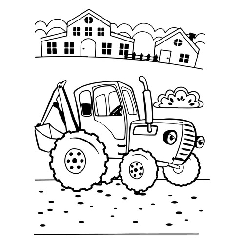 Angry Blue Tractor Coloring Page free printable Blue Tractor Coloring Pages coloring page