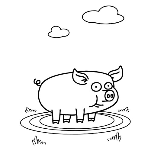 Pig from Blue Tractor Coloring Page free printable Blue Tractor Coloring Pages coloring page