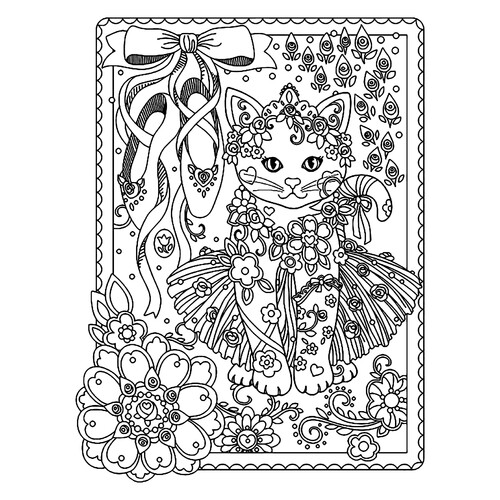 Ballerina Cat Coloring Page free printable Ballerina Coloring Pages for Girls coloring page