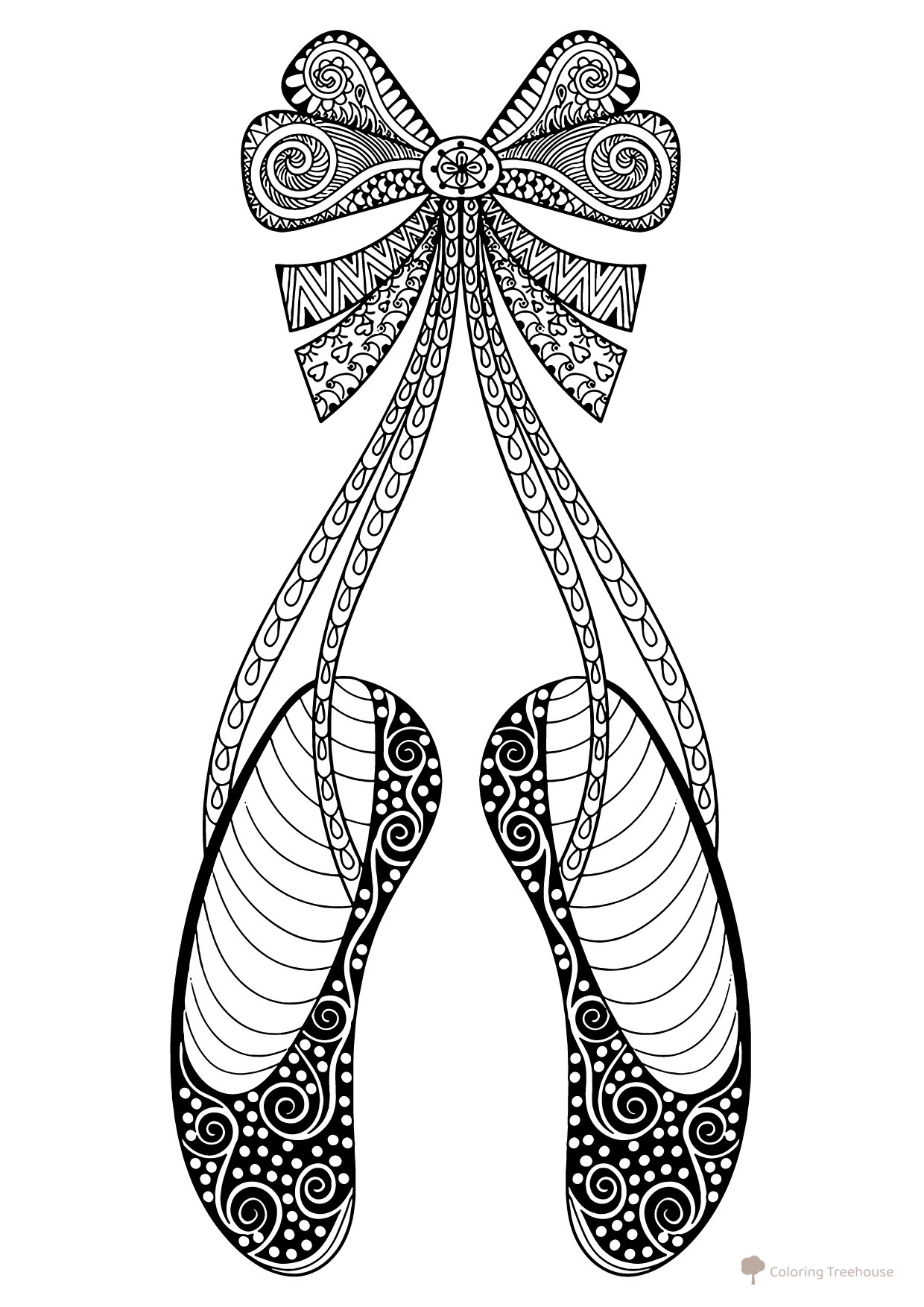 Anti-Stress Pointe Coloring Page free printable Ballerina Coloring Pages for Girls coloring page