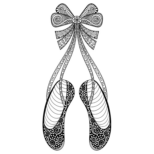 Anti-Stress Pointe Coloring Page free printable Ballerina Coloring Pages for Girls coloring page