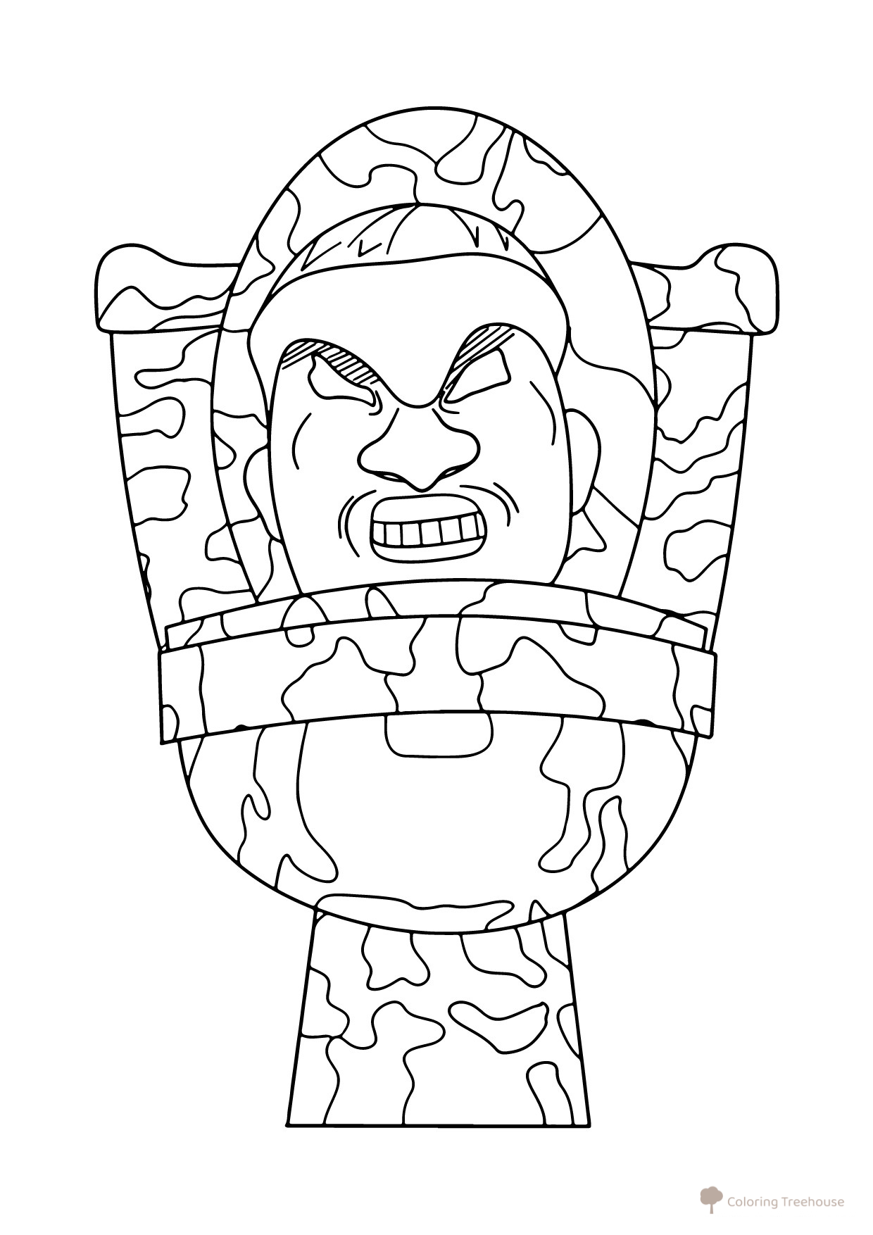 Camouflage Skibidi Toilet Coloring Page free printable Skibidi Toilet Coloring Pages coloring page
