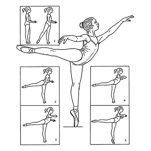 Arabesque Coloring Page free printable Ballerina Coloring Pages for Girls coloring page