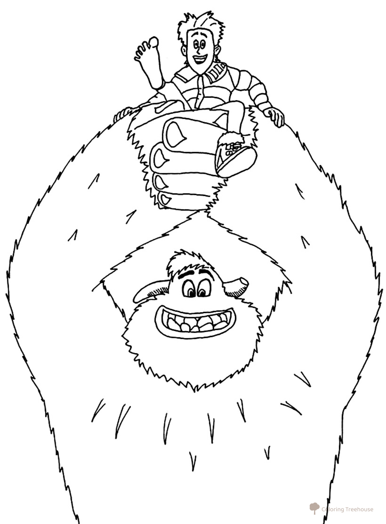 Migo and Percy Coloring Page free printable Smallfoot Coloring Pages coloring page