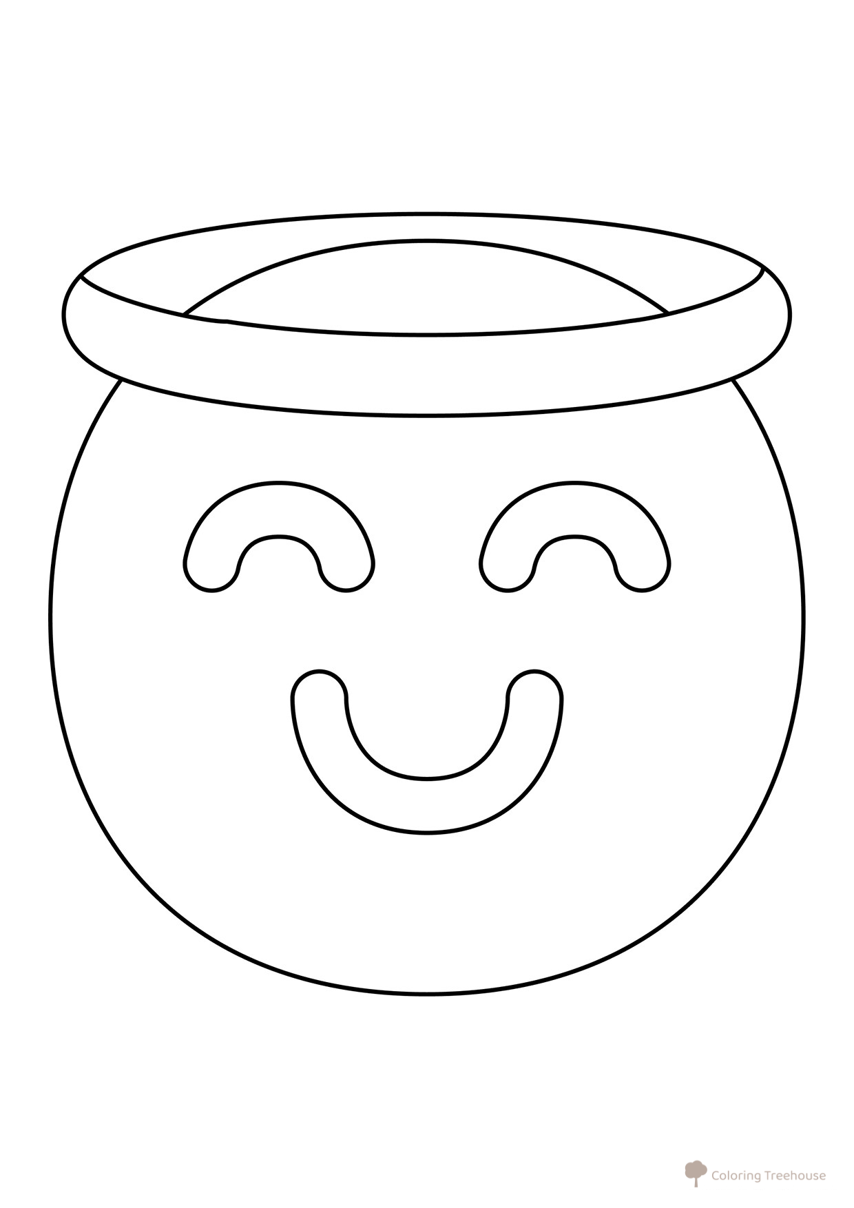 Angelic Smiley Coloring Page free printable Emoji Coloring Pages coloring page