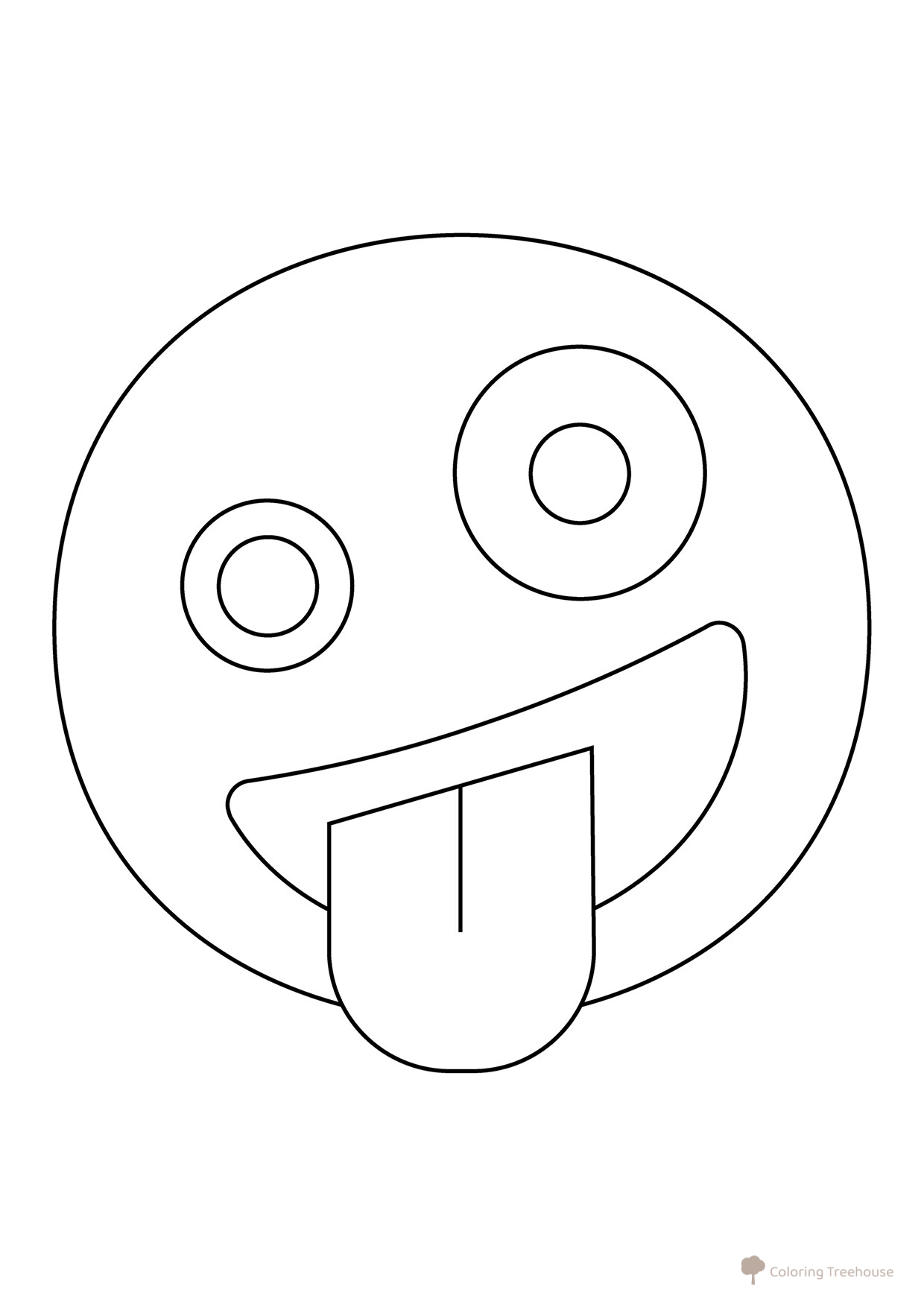 Crazy Smiley Coloring Page free printable Emoji Coloring Pages coloring page