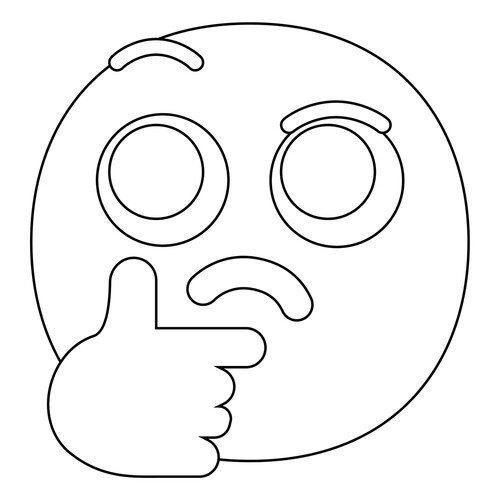Thinking Smiley Coloring Page free printable Emoji Coloring Pages coloring page