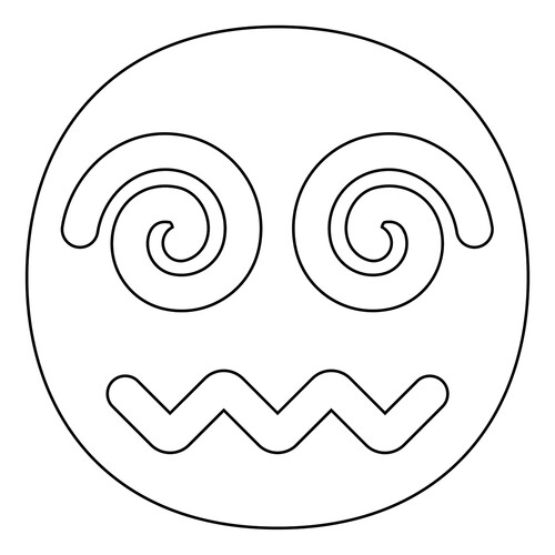 Página para colorear «Emoticono mareado» dibujo para colorear gratis de Páginas para colorear: emoticonos (smaíliki)
