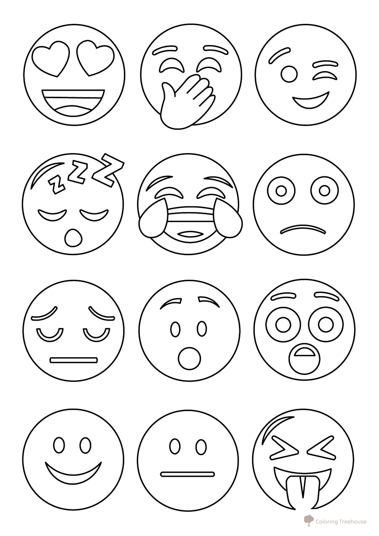 Emoji Set Coloring Page free printable Emoji Coloring Pages coloring page