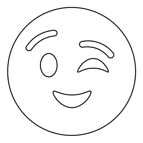 Winking Smiley Coloring Page free printable Emoji Coloring Pages coloring page