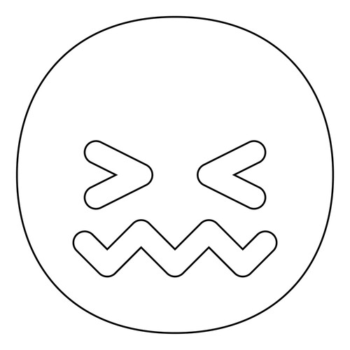Página para colorear «Emoticono muy avergonzado» dibujo para colorear gratis de Páginas para colorear: emoticonos (smaíliki)